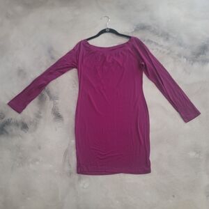 Classique Elegant Purple Long-Sleeve Dress